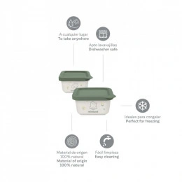 Set 2 recipiente ermetice ptr.mancare solida Frog Miniland - Img 2