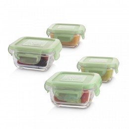 Set de 4 Recipiente etanșe din Sticlă 160 ml Chip Miniland