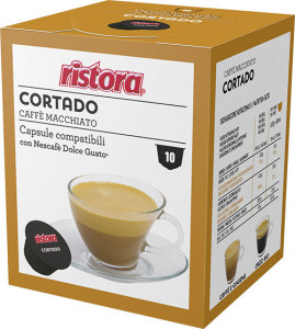 Capsule Caffe Cortado Ristora compatibil Dolce Gusto, 10 Buc