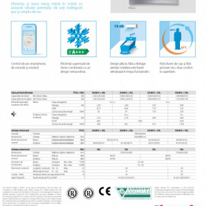 Set unitate interna de perete si unitate externa Emura argintiu 5,0 kW