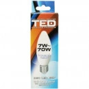 Bec LED E27 230V 7W 6400K C37 530lm (lumina rece) 36.000h