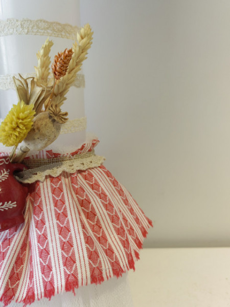 Lumanare de botez unisex cu elemente traditionale - Img 3