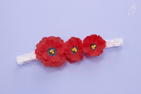 Set botez 3 piese brodat Poppy Field - Img 2
