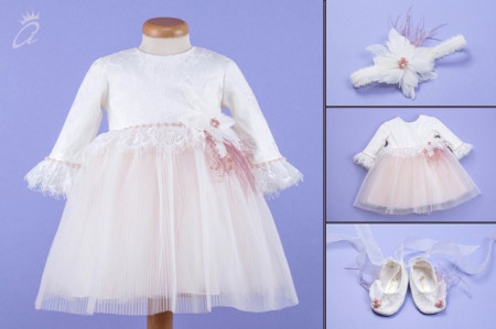 Set botez 3 piese Dusty Blush