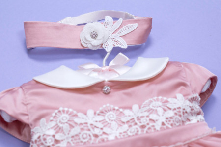 Set botez 4 piese Pinkie Silk - Img 2