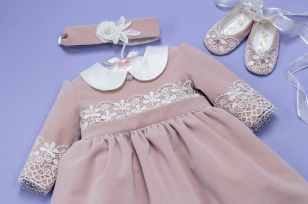 Set botez catifea roz pudra ‘Autumn in Velvet’ - Img 2