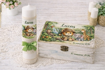 trusou botez cutie lemn jungle