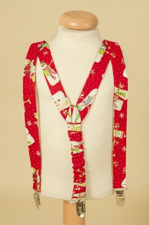 Bretele baieti Red Snowman