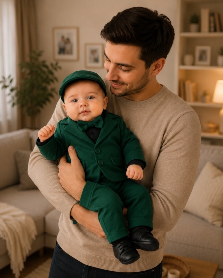 costum-botez-bebe-verde