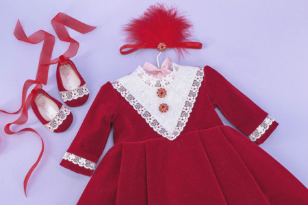 Set botez 3 piese Red Velvet - Img 2