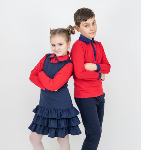 Bluza baieti scoala Matei rosie