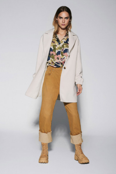 Palton oversized ivoire K493MELBA