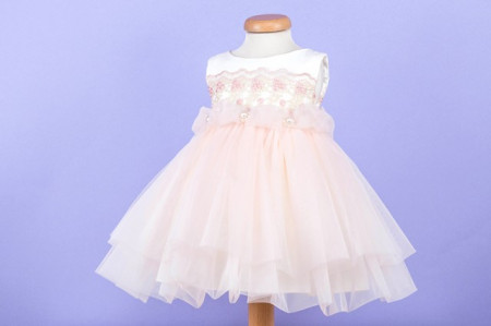 Rochita botez cu aplicatie dantela Juicy Blush - Img 4