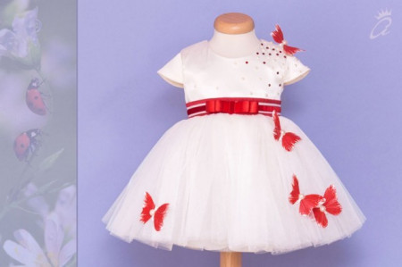 Rochita botez Sweet Red Butterfly