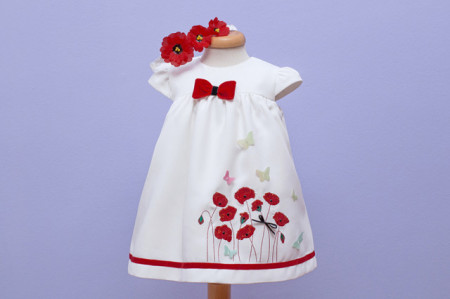 Set botez 3 piese brodat Poppy Field - Img 4