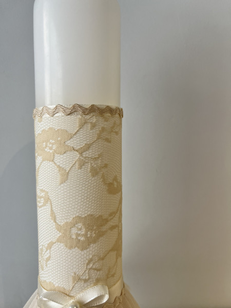Lumanare botez Cream lace 02 - Img 2