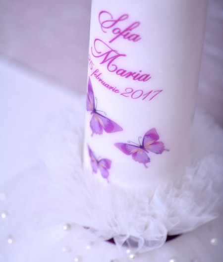 Lumanare de botez personalizata Fluturasi - Img 3