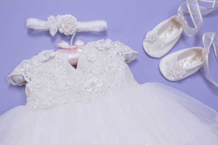 Set botez 3 piese Angel Flower - Img 2