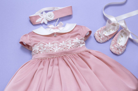 Set botez 4 piese Pinkie Silk - Img 5