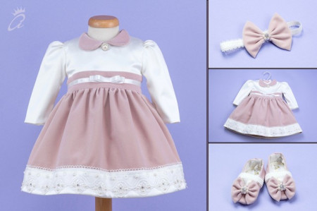 Set botez roz pudra ‘Charlotte in Velvet Pink’ - Img 3