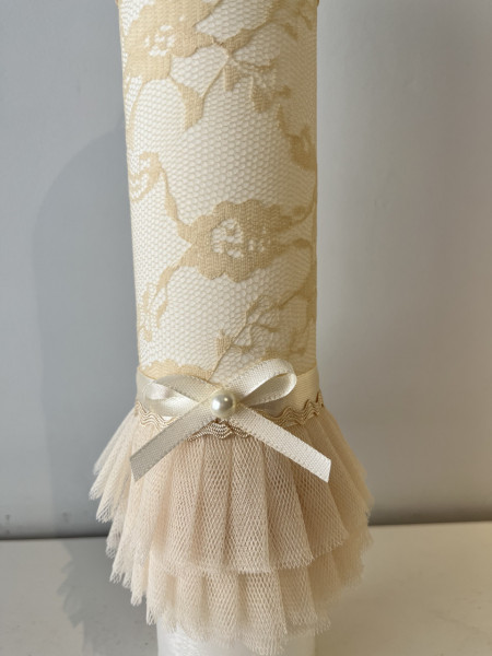 Lumanare botez Cream lace 02 - Img 3