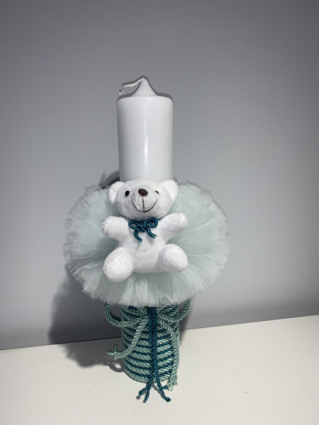 Lumanare botez Mint Green Bear