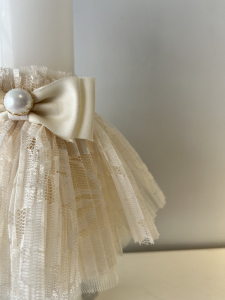 Lumanare botez Cream lace 03 - Img 2