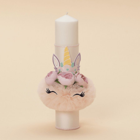 Lumanare de botez tematica unicorn Chloe