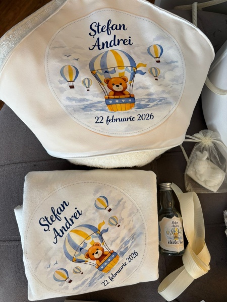 Trusou botez complet personalizat Balloon Trip - Img 4