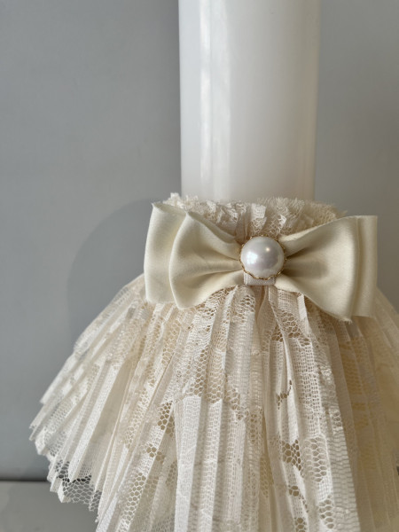Lumanare botez Cream lace 03 - Img 3