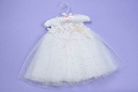 Rochita botez aplicatie dantela Rainfall Pearls - Img 4