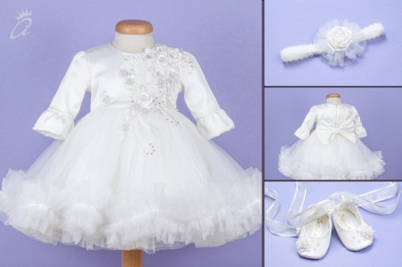 Set botez 3 piese, aplicatie dantela ‘Ice Beauty’