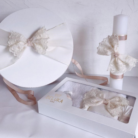 Trusou botez fete Lace Bow