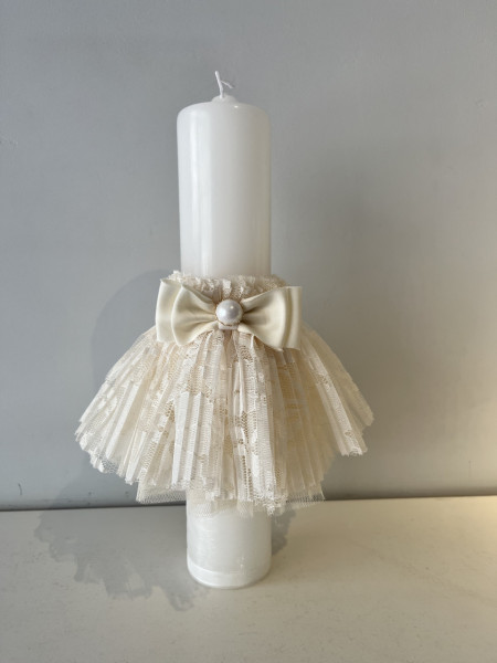 Lumanare botez Cream lace 03