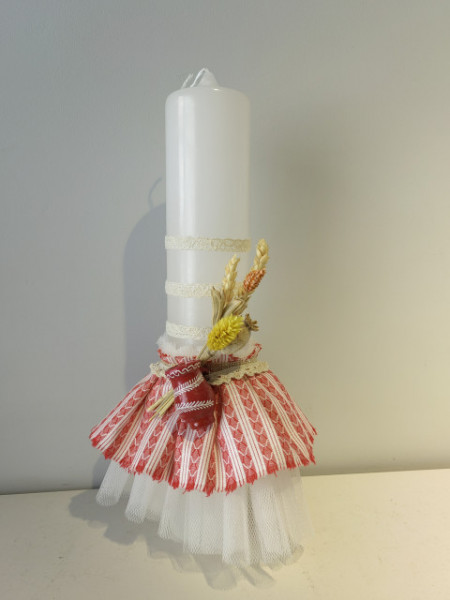 Lumanare de botez unisex cu elemente traditionale
