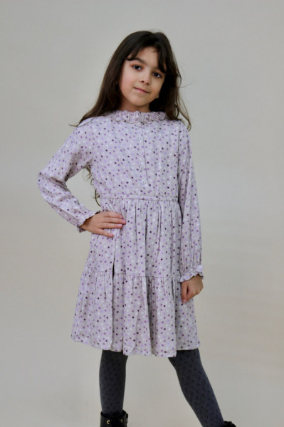 Rochie bej cu stelute mici iDo 7565 - Img 5