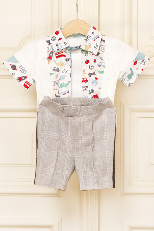 Costum baieti botez lux Dino Time