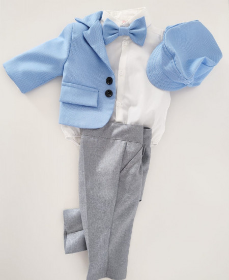Costum botez din stofa Lisbon
