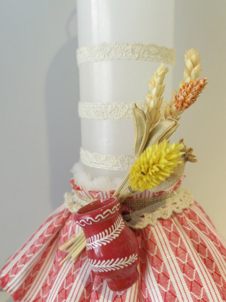 Lumanare de botez unisex cu elemente traditionale - Img 2