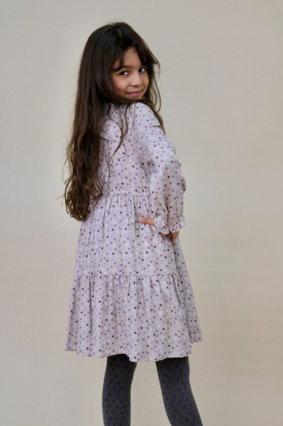 Rochie bej cu stelute mici iDo 7565 - Img 6
