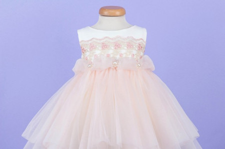 Rochita botez cu aplicatie dantela Juicy Blush - Img 2