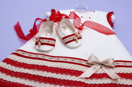 Set botez 3 piese Red Macrame - Img 4