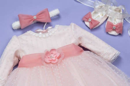 Set botez 3 piese roz pudra ‘Blush Delight’ - Img 3