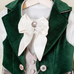 Costum botez baieti Velvet Green - Img 3