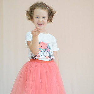 Fustita din tulle Karina Living Coral - Img 5