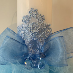 Lumanare botez Crystal Bear albastru - Img 3