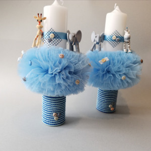 Lumanare botez Wild Blue