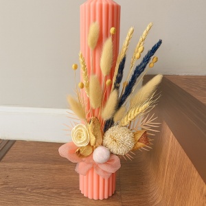 Lumanare de botez Autumn Coral