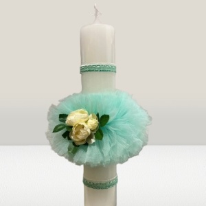 Lumanare de botez Flower mint green - Img 2