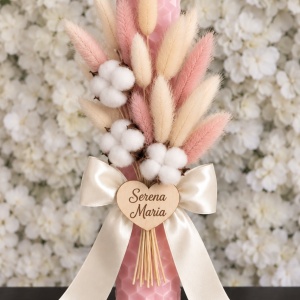 Lumanare de botez Stone Baby Pink
